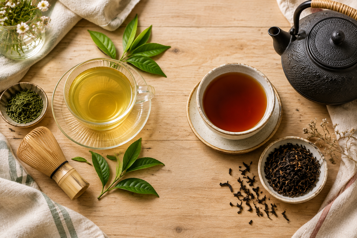 Tè verde e tè nero: differenze di gusto e preparazione